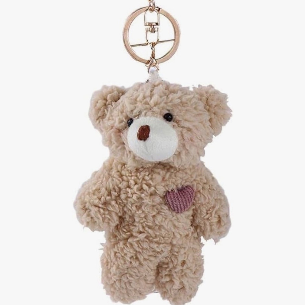 Bear Keychain with a pink Heart